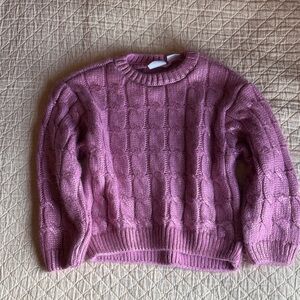 Zara Toddler Girl Pink Cable Knit Sweater